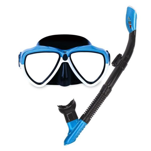 

equipment swimming anti fog two pieces snorkeling goggles set with tube diving mask adjustable wide view men women easy breath masks