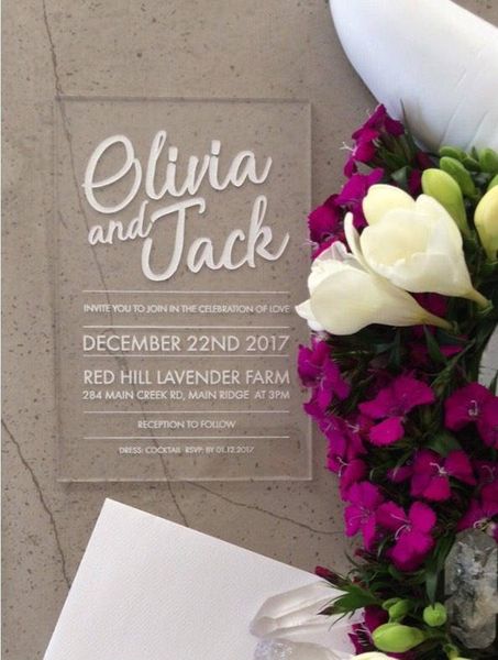

greeting cards acrylic wedding invitation, laser engraved stationery