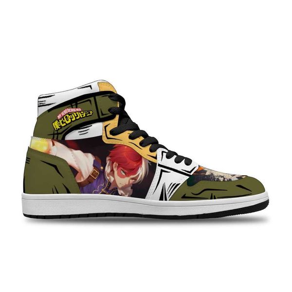 

my hero academia cartoon anime japanese diy printed running non-slip casual shoe for men's trend sports shoes high basketball shoes