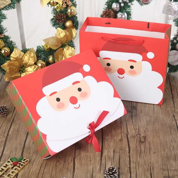 

gift wrap 12 pieces/lot christmas korean box bag cartoon tote large size eve paper 31x12x27cm