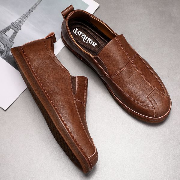 

dress shoes casual male leather shoes, luxury-branded moccasins for driving, size 39-44, * sfln, Black