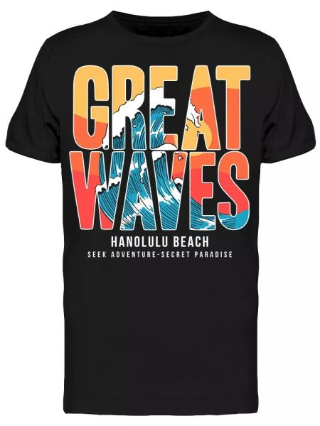 

fantastic hanolulu beach waves tee men's -image by shutterstock, White;black