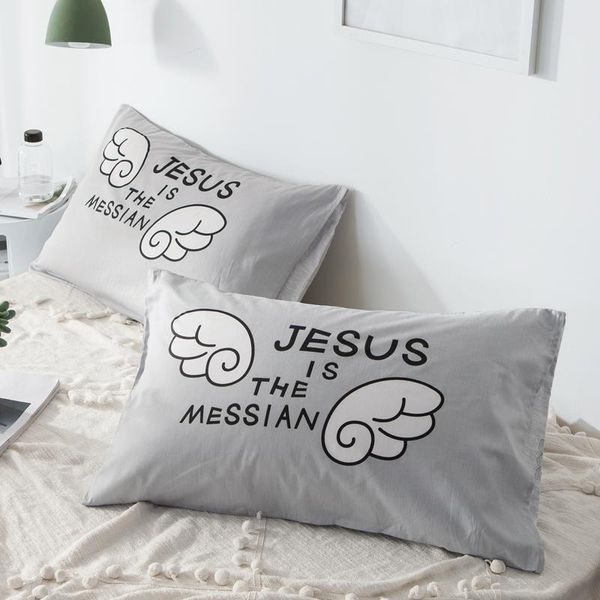 

pillow case 2 piece cute cotton hug grey cases cover kids bedding comfy skin-friendly solid color pillowslip 48x74cm