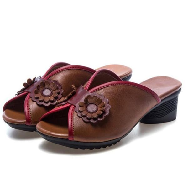

dress shoes genuine leather women roman style sandals slippers 2021 fashion trend summer thick with in, Black