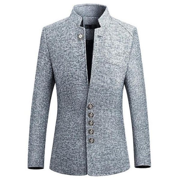 

men's suits & blazers 2021 fashion solid men suit jacket collar slim fit tuxedo blazer autumn winter casual coat plus size, White;black