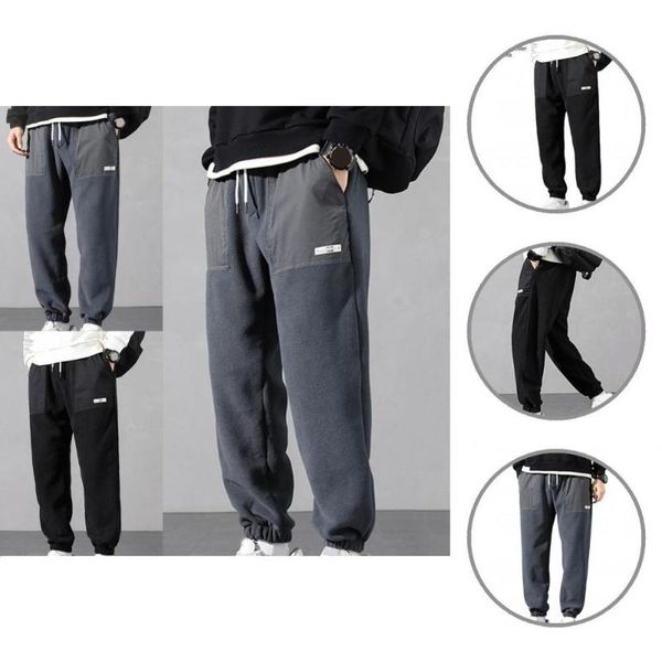 

men's pants oversized patchwork casual autumn trousers for work sweatpants, Black