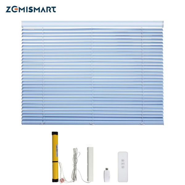 

smart home control zemismart wifi electric curtain motor built in battery with aluminum blinds shade custom alexa google timer