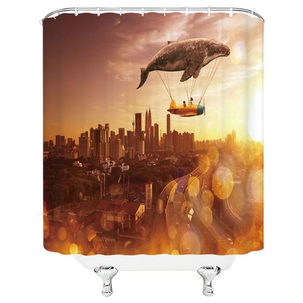 

shower curtains 2021 funny dolphin landscape home decor waterproof bathroom scenery ocean children bath curtain 180*180cm