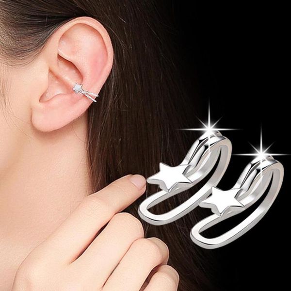 

clip-on & screw back onevan fashion 925 silver earrings for women jewelry charm star non perforated ear clip earring girl valentine's d