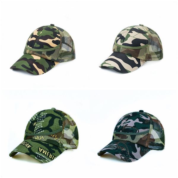 5pcs Kids Camuflage Baseball Cap 1-9y 7 cores meninos meninas Mesh Ball Hat Hat Sun Captment Visor Caps Acessórios infantis Boutique