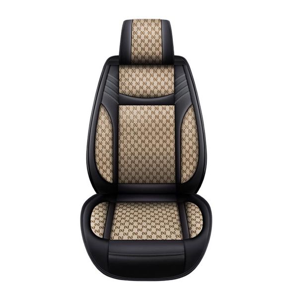 

5-seat car pu leather linen front seat covers rear fashion style auto interior for forester outback legacy wrx