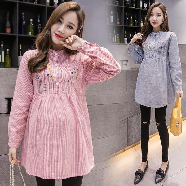 

maternity & tees clothes pregnant women's spring shirt cotton stripe women clothing autumn top, White