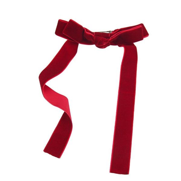 

hair clips & barrettes ginny jennie same red velvet butterfly hairpin long ribbon blackpin charming quality accessories, Golden;silver