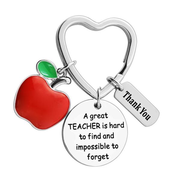 

keychains teacher appreciation gift for women, 2pcs keyring set, thank you, Silver