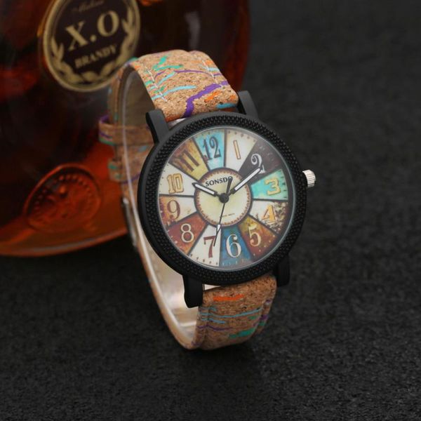 

wristwatches custom mens watches leather band quartz fashion steampunk watch for sale chic prompts stocks 2021, Slivery;brown