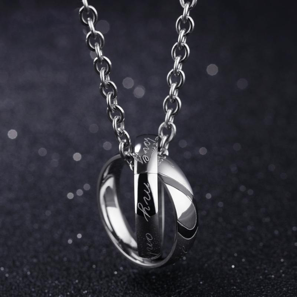 

pendant necklaces gj20 love titanium steel couple necklace, Silver