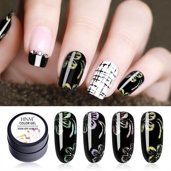 

nail art kits hnm shimmer gel polish set+ arts pen varnish primer uv led soak off 5ml glitter manicure kit