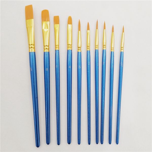 

z7oj 10 pearlescent blue nylon pens watercolor digital oil paintingbrush set digital oil painting 10 brush sets, Black;red