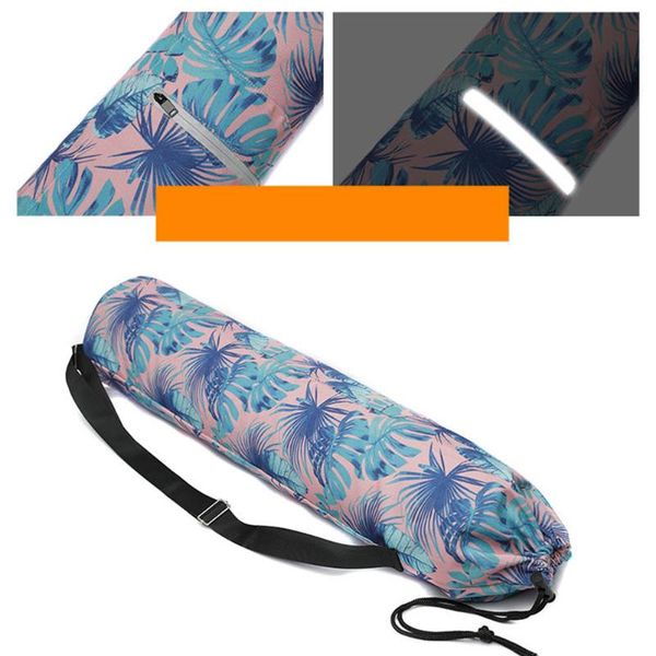 

yoga mats drawstring adjustable strap holder mat bag sports zipper canvas single shoulder carry printed exercise portable