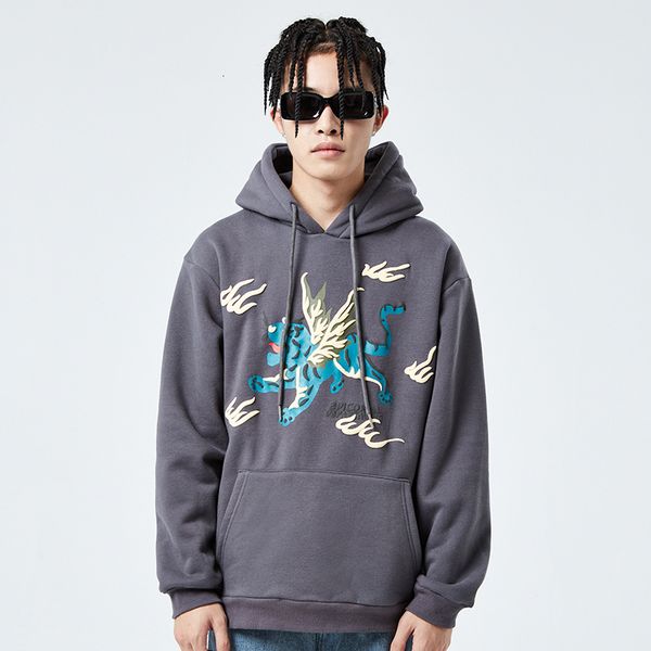 

men's hoodies & sweatshirts hip hop men streetwear hoodie sweatpants in cartoon animation letter printing sweater autumn harajuku casua, Black