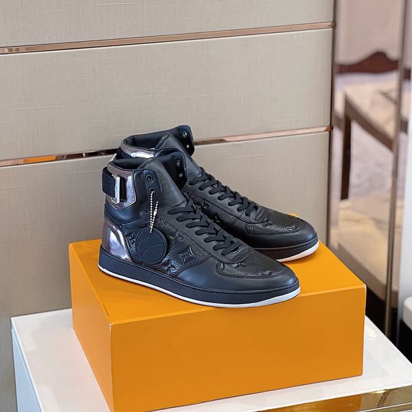 

luxury designer shoes casual sneakers breathable calfskin splicing fabric high side design, Red;white