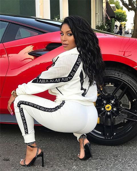 

women splicing hooded tracksuits fashion long sleeve cardigan zipper pullover pants suits designer female letter printed sports sets, Gray