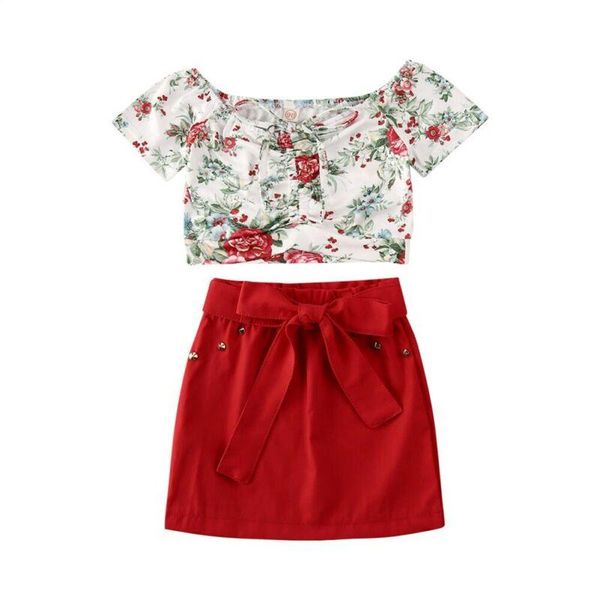 

klÃ¤der sats baby barnens 2-6 Ã¥r toddler kids girl ruffle floral pants 2st outfit set klÃ¤der sommar, White