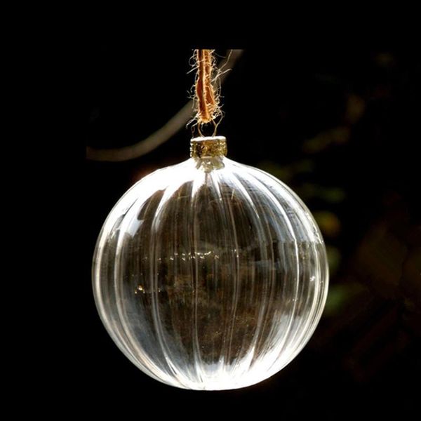 

party decoration 8pcs/pack diameter=10cm middle size striped hanging glass globe transparent christmas pendant festival