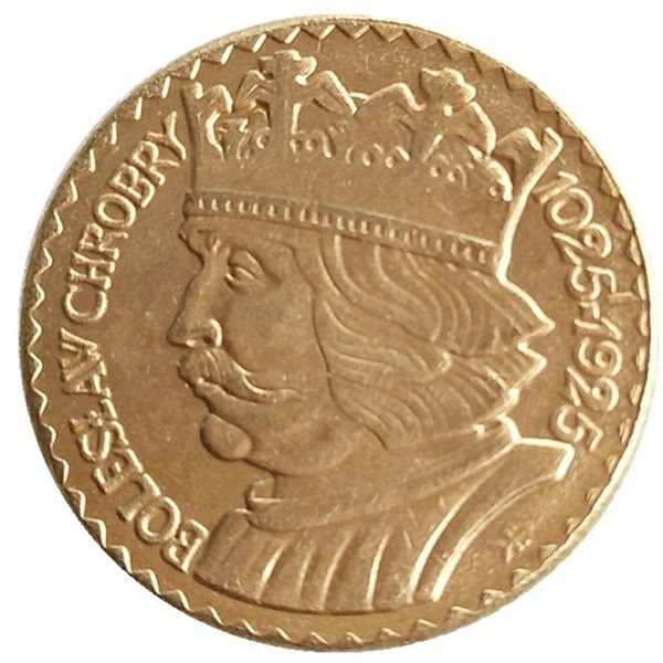 Polónia 20 Zlotych 1925 Banhado a Ouro Copiar Coin Brontar Artesanato Ornamentos Replica Moedas Casa Decoração Acessórios