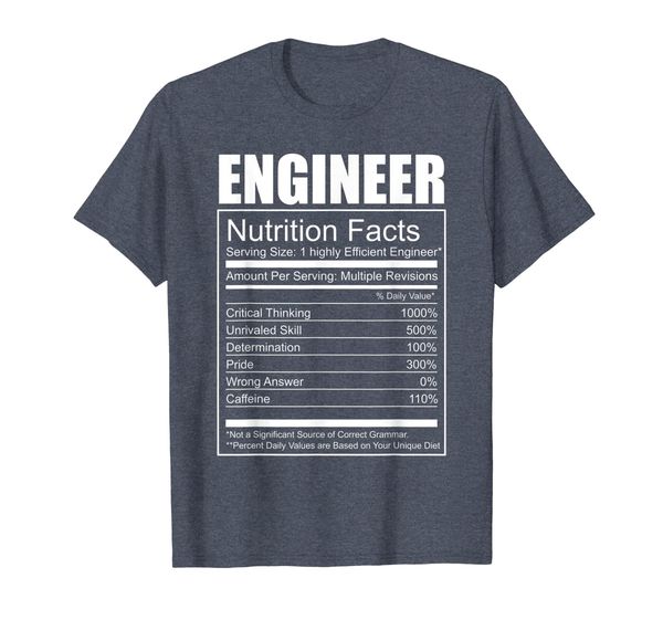 

Engineer T Shirt - Funny Engineer Nutrition Facts Geeky Tee, Mainly pictures