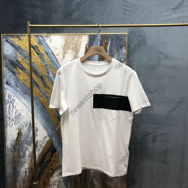 

factoryi5wp shirts new mens designer luxury summer 2021 womens classic letter printing pocket t shirt 100% cotton t-shirt, White;black