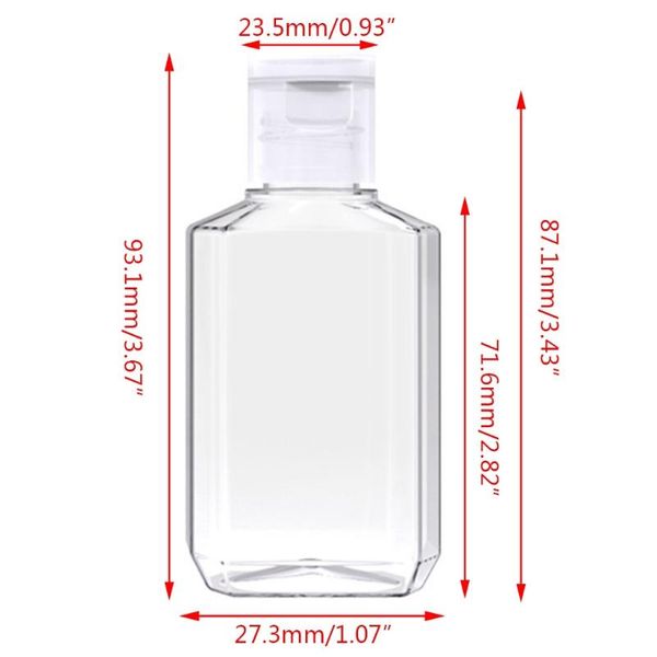 

storage bottles & jars 10pcs clear plastic empty bottle flip-hand sanitizer refillable container portable shampoo lotion cosmetic dispen