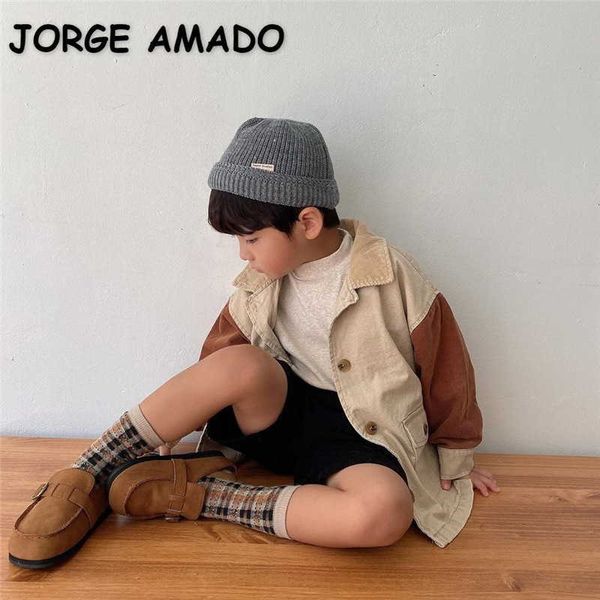 

spring korean style kids boys girls trench casual patchwork pocket outwear children fashion clothes e5024 210610, Camo