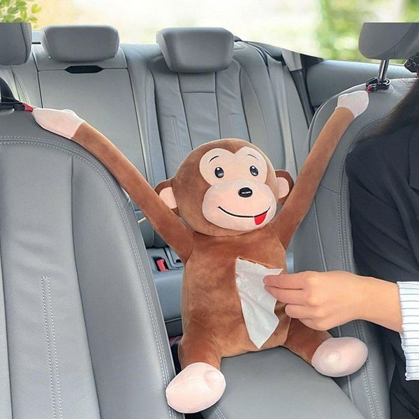 

creative toon ornaments decoration monkey hanging tissue boxes paper holder storage interior car accessory for home auto