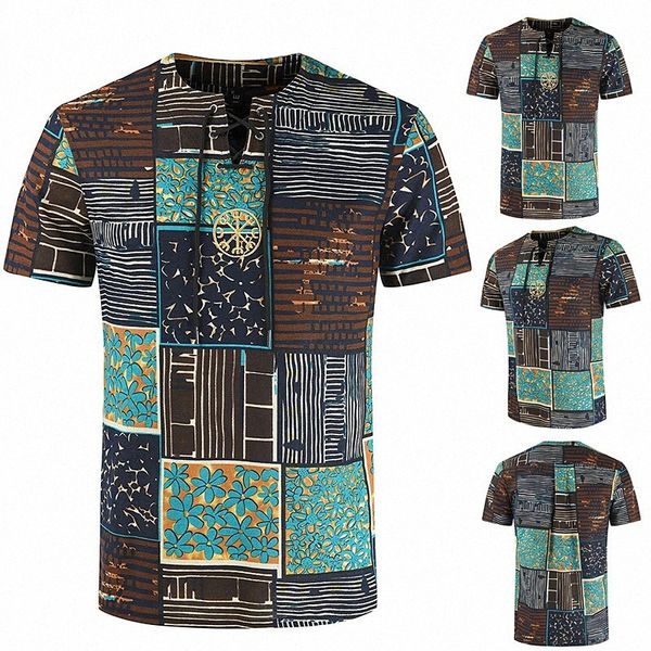 

men's tee t shirt shirt 3d print graphic lattice tribal crew neck casual daily drawstring short sleeve lightweight slim fit big and ta, White;black