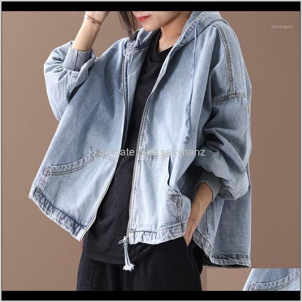 

womens jackets female autumn plus size outerwear literary dstring hooded washed casual white loose denim short jacket1 ytpxq zxsdw, Black;brown
