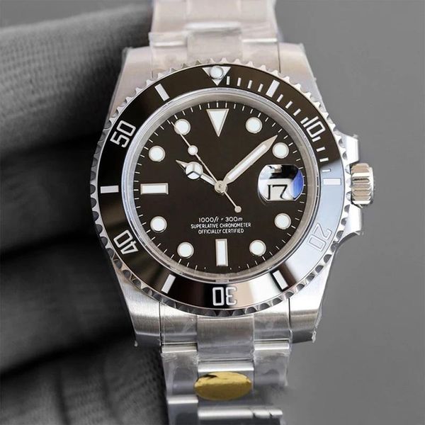 

wristwatches mens watch men automatic mechanical 904l stainless steel glide lock casual business sapphire glass eta2813 green ceramic bezel, Slivery;brown