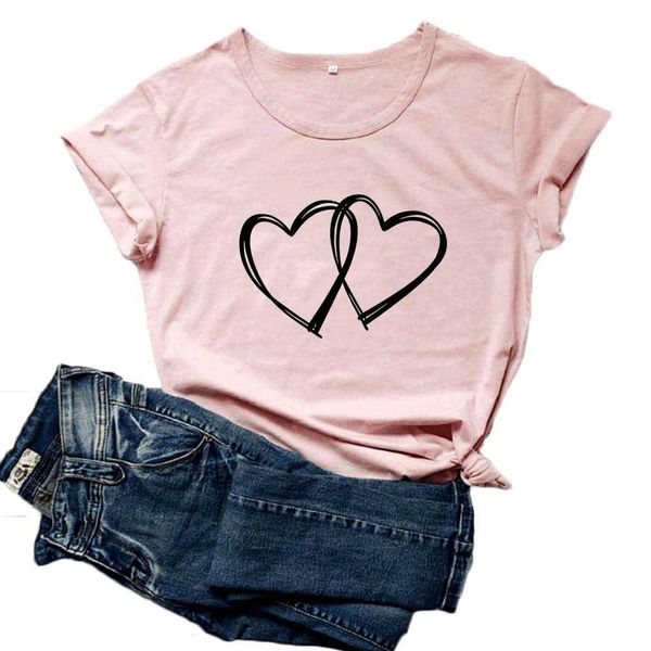 

heart graphic tees women t shirts v neck short sleeve cotton o white camiseta mujer casual tee femme