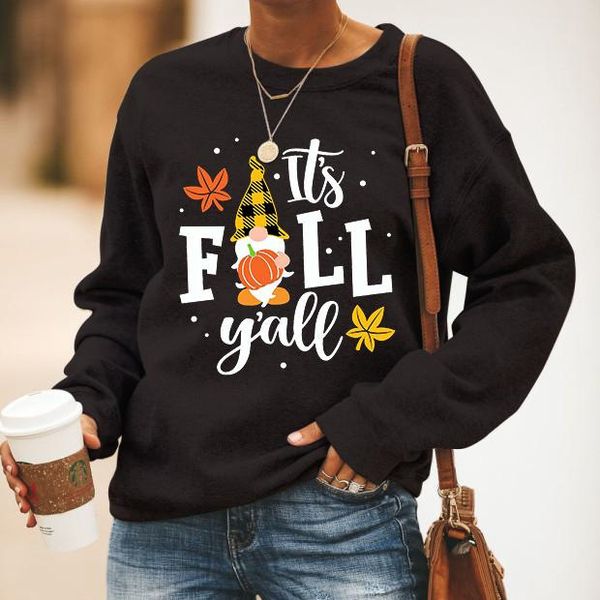 

christmas new sweater women's printed long-sleeved loose top, White;black