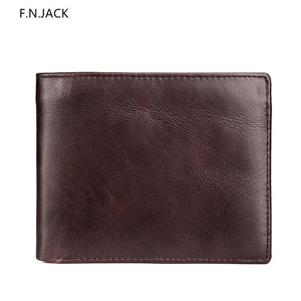 

wallets f.n.jack men short brown bifold wallet mens genuine leather card holder money bags cash purses pockets, Red;black