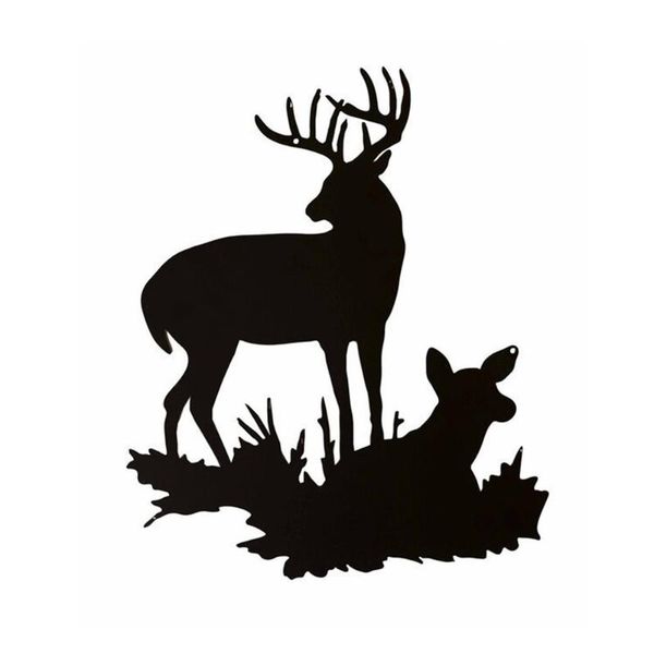 

decorative objects & figurines iron metal deer silhouette artwork art pendant whimsical decoration for wall decor garden home accessory 1pc