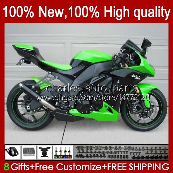 Feedings para Kawasaki Ninja ZX 10R ZX10 10 R1000 CC ZX10R 08 09 10 Corpo 56NO.48 1000CC Gloss Green ZX1000C ZX-10R 2008 2009 2010 ZX1000 08-10 Kit de carroçaria