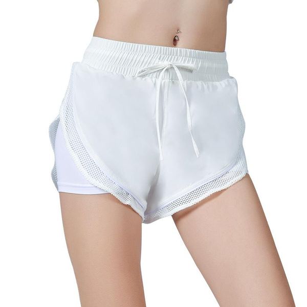 

women's shorts 2021 mesh breathable moisture wicking fast-drying fake two fashion clothes women summer micro, White;black