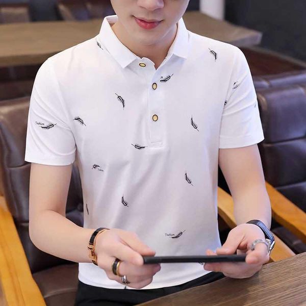

men's polos shirt men fashion lapel business casual summer cotton short-sleeved brand size m~4xl, White;black