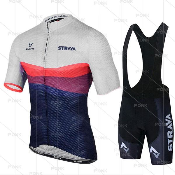 

racing sets short sleeve men's cycling jersey set 2021 strava summer pro team mtb bicycle clothing mountain bike sport wear, Black;blue