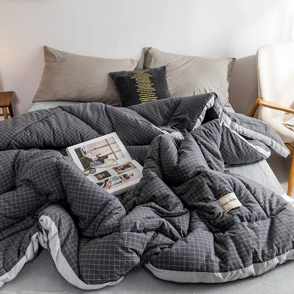 

comforters & sets soft comfortable winter bedroom quilting duvet students dormitory single/double thick warm quilted bedding comforter blank