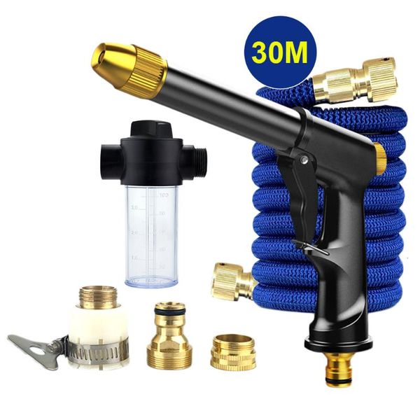 

watering equipments 15m/30m expandable garden hose with high pressure washer gun rotatable nozzles 3 connectors for car cleaning yard