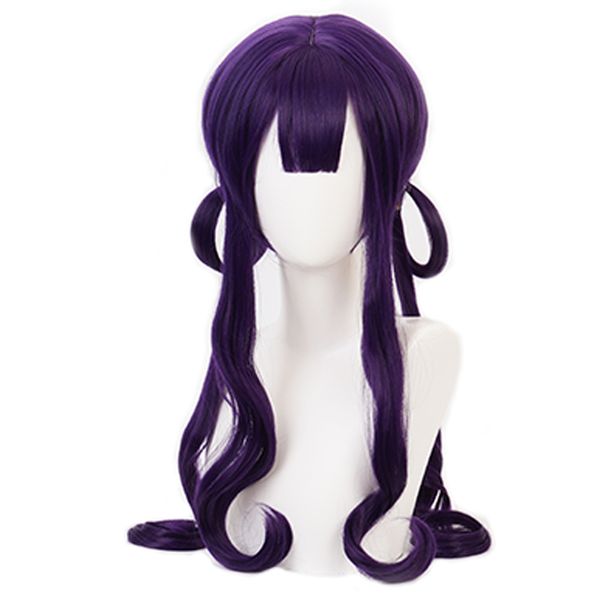 

akane kwai cosplay wig toilet-bound hanako-kun purple long curl style heat resistant synthetic hair anime costume wigs, Black