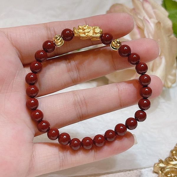

bangle pixiu lucky purple gold sandstone bracelets women jewelry, Black