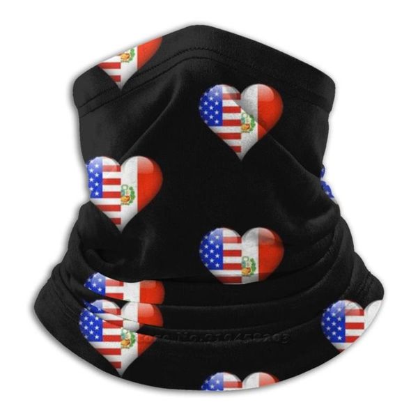 

scarves peruvian flag heart-american and peru heart for cycling motorcycle headwear washable scarf neck warmer face mask, Blue;gray
